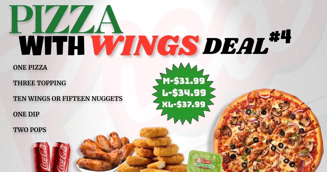 Pizza with wings deal